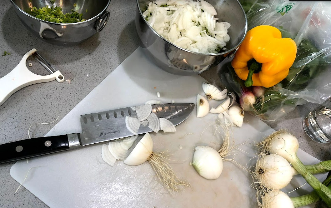 Preparation for cooking can be time consuming and stressful. If you set aside time for it that includes something you love like music or audiobooks, the process becomes a pleasant use of your time. Prep cooking is a great alternative to doom scrolling. Heads up, phones down, knives out -- let's prep.